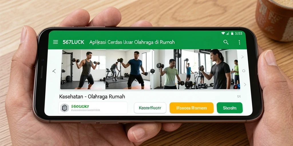Antarmuka aplikasi 567LUCK yang intuitif untuk olahraga di rumah.