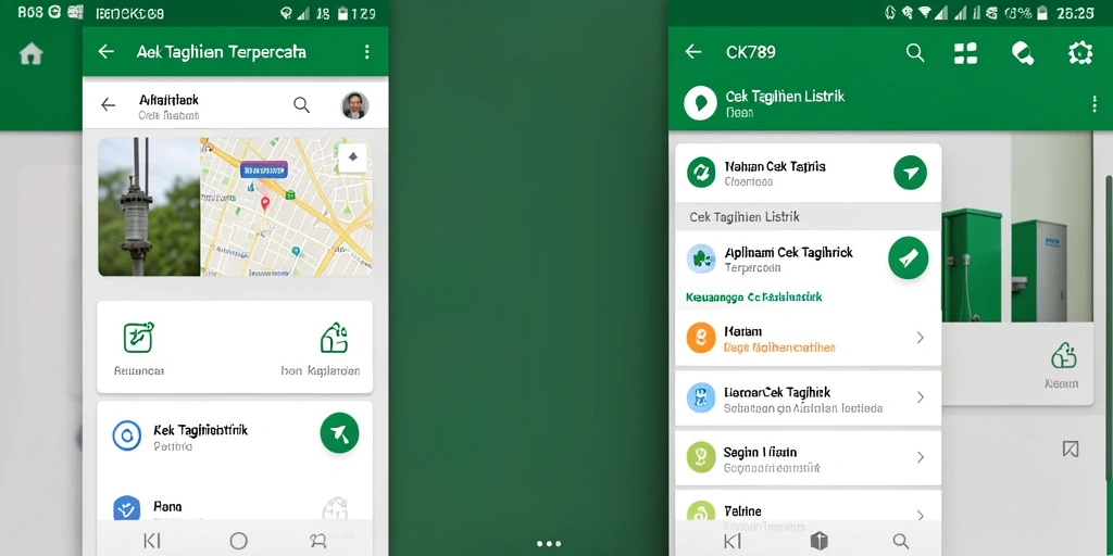 Tampilan antarmuka CK789 untuk cek tagihan listrik yang sederhana.