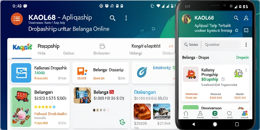 Antarmuka KAOL68 yang user-friendly untuk aplikasi Dropship.