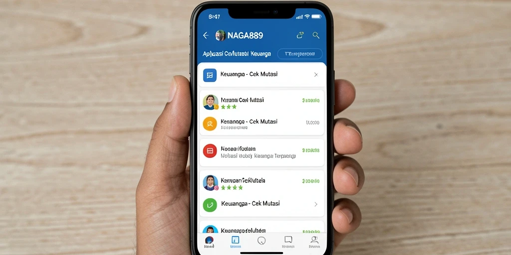 Antarmuka aplikasi NAGA889 menampilkan fitur Cek Mutasi dengan jelas dan informatif.