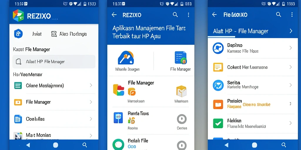 Tampilan antarmuka aplikasi REZIXO yang user-friendly untuk manajemen file.
