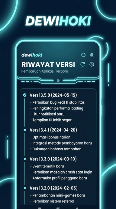 Riwayat Versi Dewihoki untuk Pengguna Android